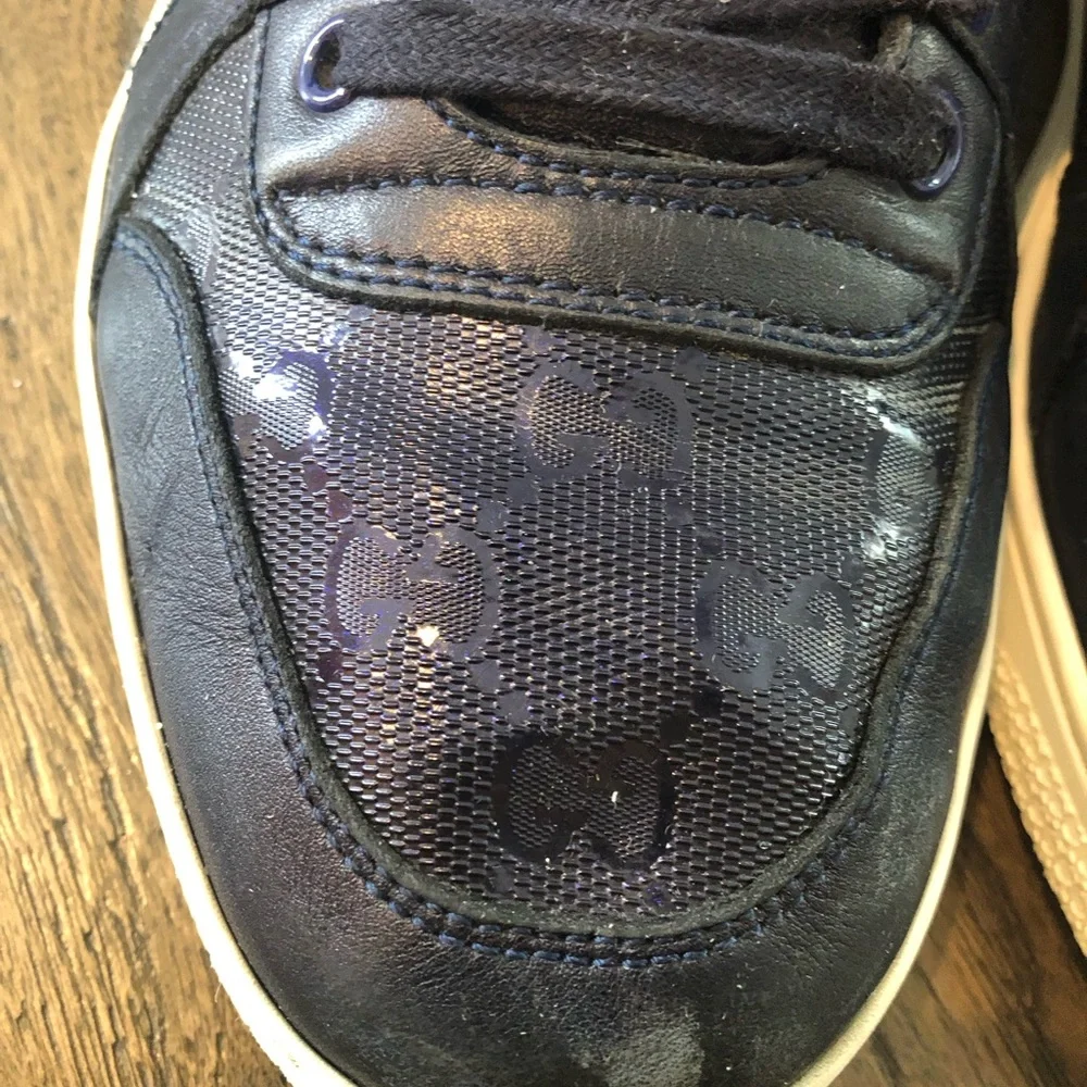 Gucci Imprime Monogram GG Mens Sneakers High-Top navy blue